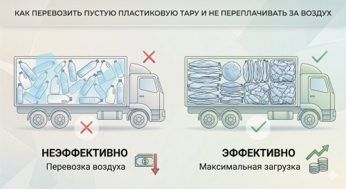 Как перевозить пустую пластиковую тару и не переплачивать за воздух